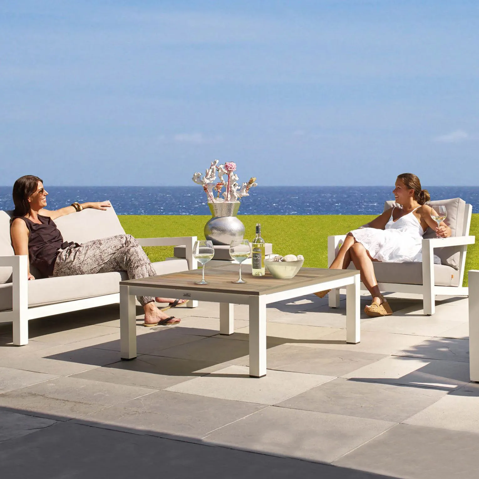 Садові меблі з дерева Lounge White — фото 2